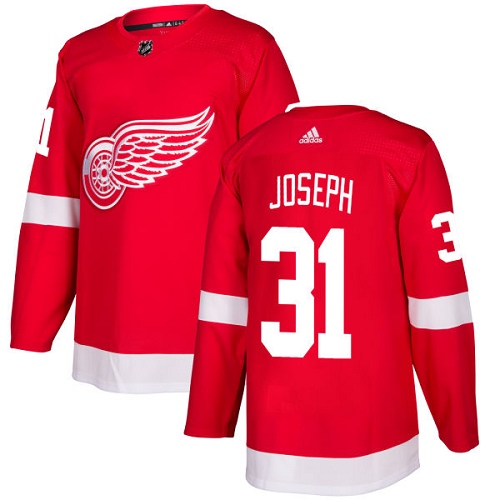 Adidas Red Wings #31 Curtis Joseph Red Home Authentic Stitched NHL Jersey - Click Image to Close